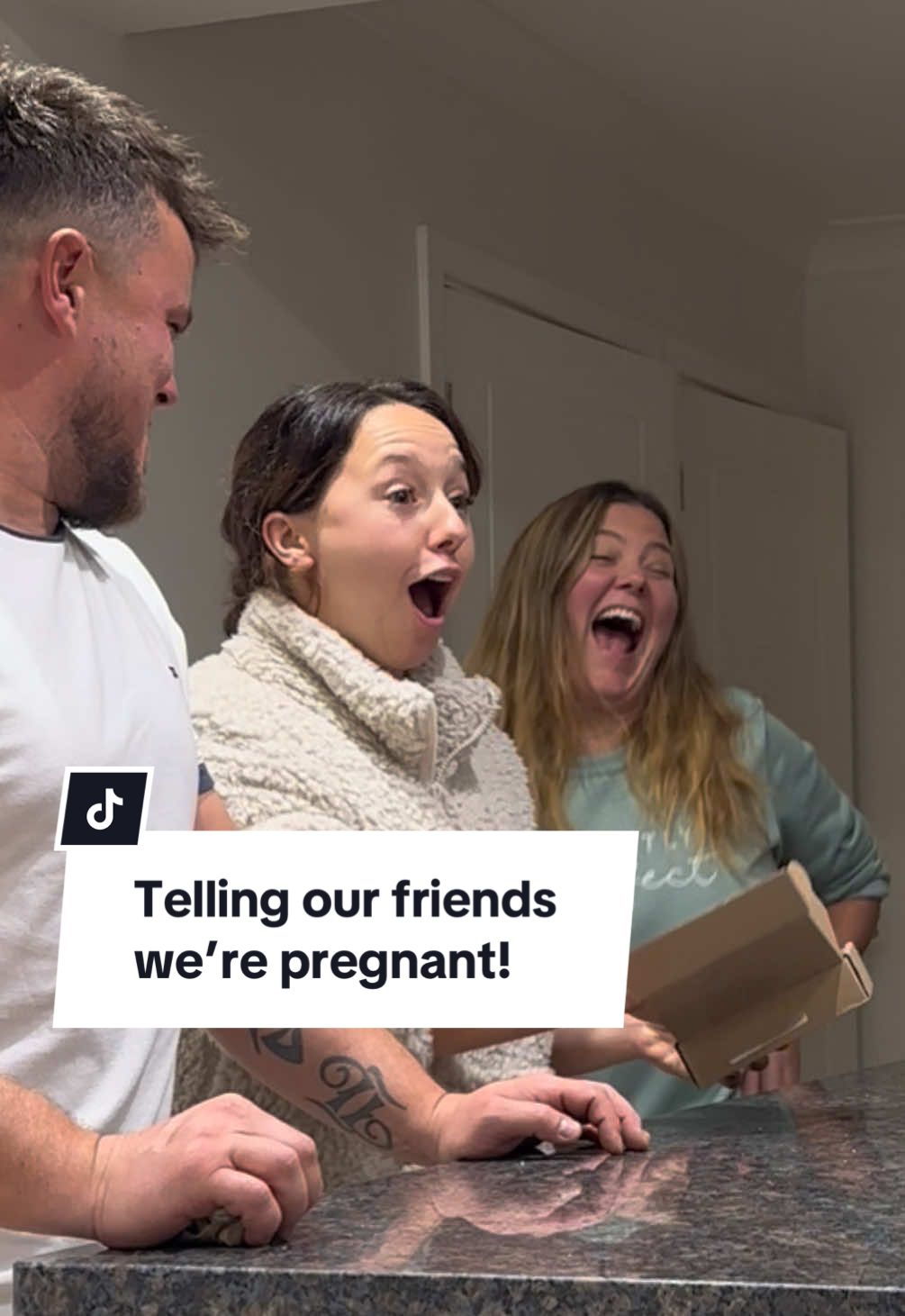 Core memories 🤍 Our friends screamed with excitement, cried happy tears and gave us endless hugs - Sharing pregnancy news with your closest friends is so special. #pregnancyreveal #pregnancyjourney #ttc #pregnant #pregnancyannouncement 
