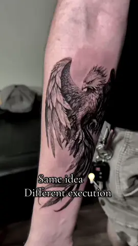 Which one do you like more?  Phoenix tattoos done in Planet Artz Tattoo Studio, Milwaukee Downtown. #CapCut #phoenix #tattoo #milwaukeetattooartist 
