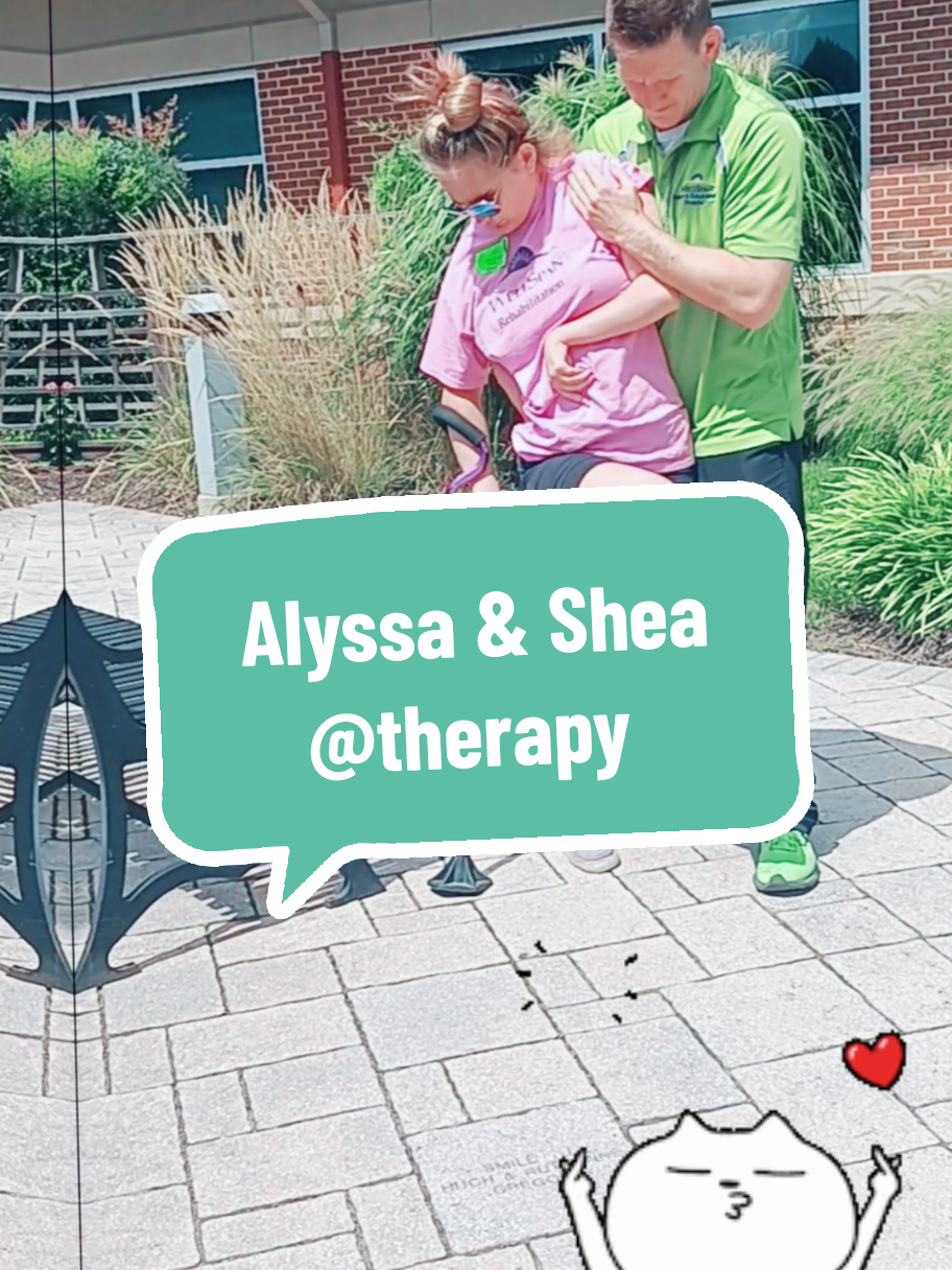 Tuesday August 26 2025 walking outside at therapy.  more to come. mom is trying to post the past today. #brainbleedsurvivor #senioryear🎓 #badassqueenisawarrior #alyssaandshady #alyssastrong 