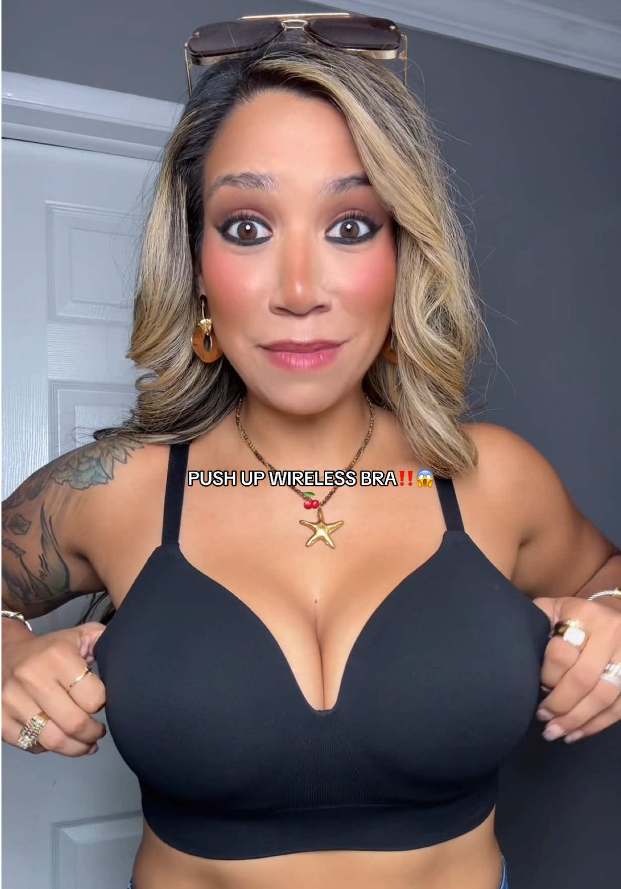 Absolutely love the level of push up from @Popilush LLC wireless bra🤩‼️😱🍒 #bra #wirelessbra #pushupbra #brareview #affordablebra 