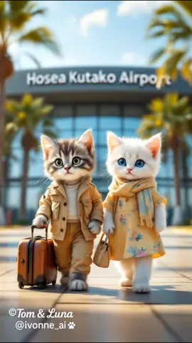 Tom & Luna's Adventures 🐾  Namibia ✈️🧳🦓🐘🦒 #ai #TomandLuna #cutetiktok #fyp #travel 