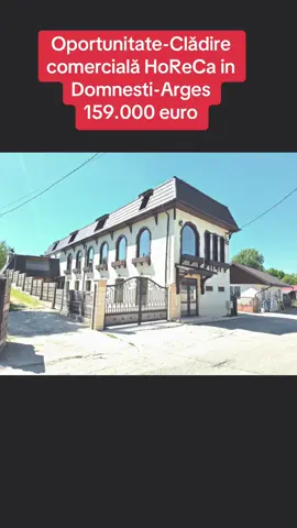 Oportunitate-Clădire comercială HoReCa in Domnesti-Arges 159.000 euro  Se oferă spre vânzare o clădire P+1+ M cu destinație comercială, construită pe structură solidă de cadre, ideală pentru desfășurarea de activități în domeniul HoReCa (restaurant, evenimente, cafenea, bar) sau alte funcțiuni comerciale. ✅ Clădirea este pregătită pentru funcționare imediată și reprezintă o oportunitate excelentă pentru investiție, datorită poziționării strategice – chiar la intrarea în târgul săptămânal din Domnești, Argeș. Date tehnice și structură fundație robustă cu stâlpi 0,5 m x 0,5 m și armături de 25 mm, 22 mm și 16 mm; placă turnată continuu cu două rânduri de armătură; pereți din BCA, izolați cu polistiren grafitat de 10 cm; finisaje: pereți tencuiți + lavabilă, pardoseală din gresie porțelanată trafic intens; scara interioară din piatră marmură maro satinat; bucătărie complet placată cu faianță albă modernă. Compartimentare și dotări interioare 3 grupuri sanitare: personal: WC + duș + vestiar, bărbați: 2 cabine WC (termopan), femei: 2 cabine WC (termopan). instalații electrice și sanitare separate pe zone și etaje; contract curent trifazic 380V, tablouri separate pe bucătărie/parter/etaj/mansardă, comutator automat faze. Sisteme de siguranță și confort sistem antiefracție cu centrală și senzori (3 zone, interior/exterior); sistem antiincendiu cu senzori pe fiecare nivel și în bucătărie; monitorizare video cu 16 camere + centrală 2TB; apă și canalizare la rețeaua centralizată, boilere și instant pentru apă caldă, uscătoare de mâini, baterii cu senzor; posibilitate branșare gaze (cutia pe fațadă). #vanzarerestaurant #restaurant #horeca #domnesti #viralvideos 