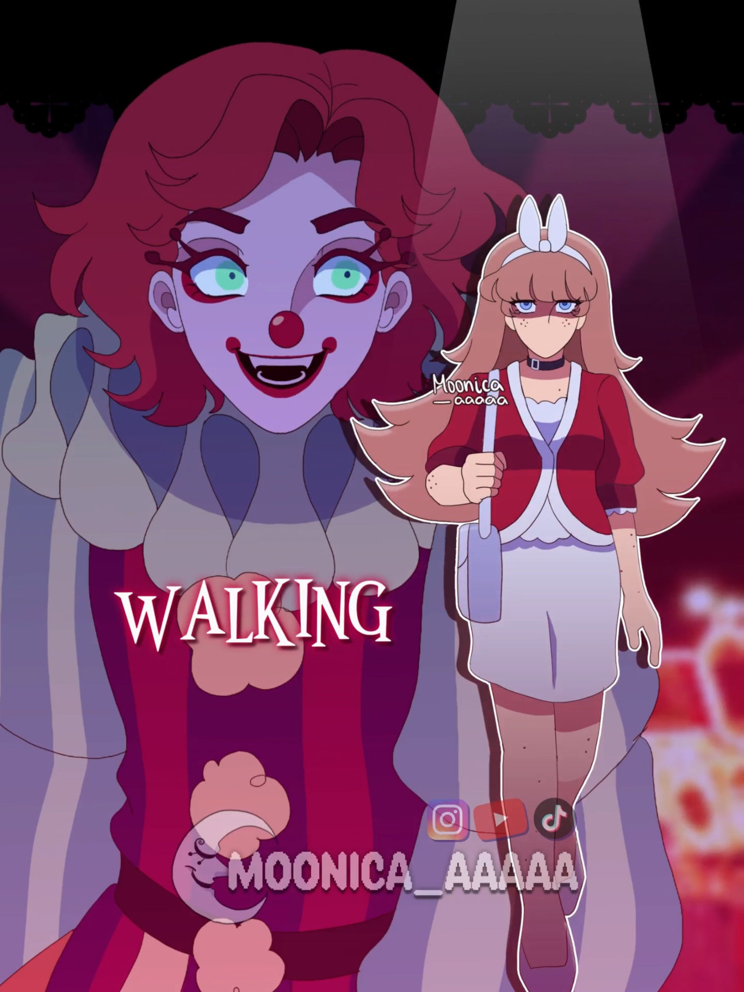 [OC: BRISKY AND NICOLE] this clown just wont stop following what the helly #OC #animationmeme