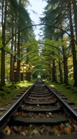🌳 A railway straight out of a fairytale — this tree tunnel looks like nature built its own cathedral around the tracks. ✨ 💡 Fun Fact: One of the most famous tree tunnels in the world is the Tunnel of Love in Ukraine, where trains still pass through a living archway of green. Would you ride through this enchanted forest? Follow @StockGoldAi for more hidden wonders 🌍✨ #TreeTunnel #TunnelOfLove #HiddenWonders #NatureTok #travelgoals 