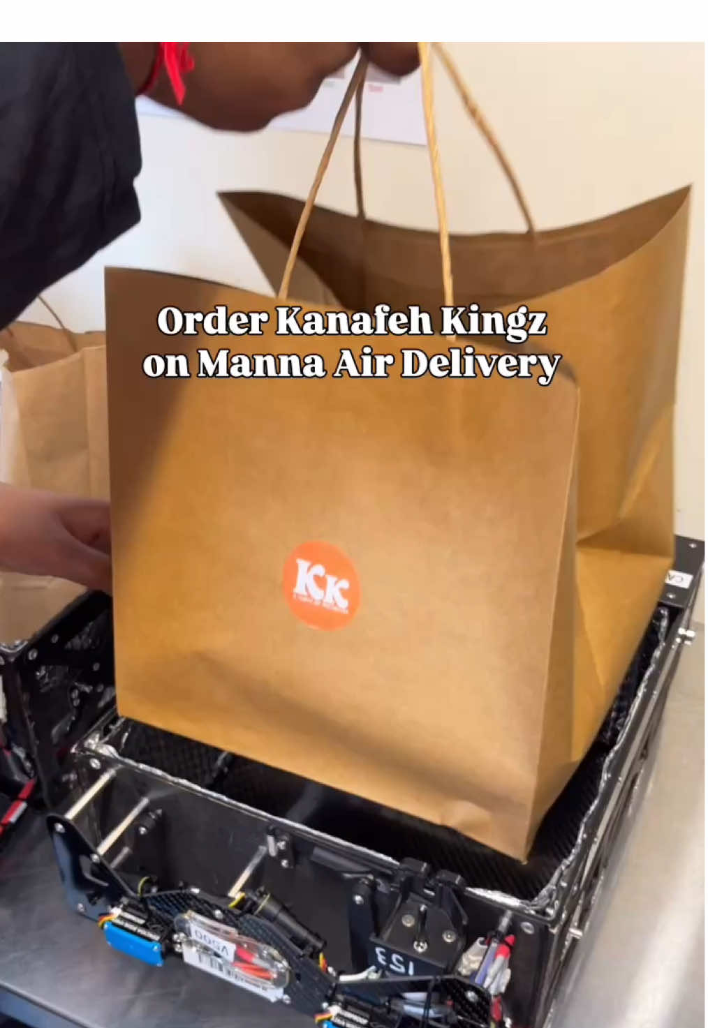 Get your Kanafeh Kingz order delivered right to your door in no time 🔥 Available on @Manna Air Delivery  📍 Blanchardstown, D15EA0Y  #dublintiktok #FoodTok #kanafehkingz #drone 