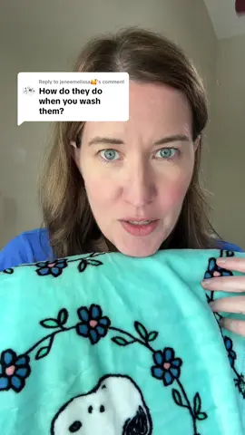 Replying to @jeneemelissa🥰  I’ve washed these for years and I still love the velvet soft feel 🐇 #snoopy #berkshire #fleeceblanket #gifting 