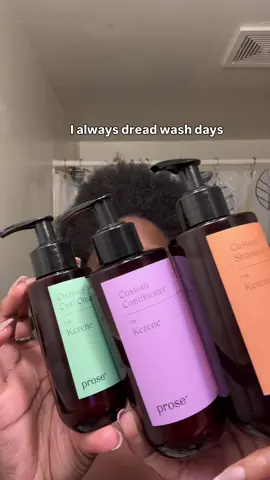 ✨Wash day but make it ✨custom✨ 💆🏾‍♀️ Nothing feels better than giving my curls the love they deserve with my @Prose custom hair care. Every product is made just for me, my hair goals, my lifestyle & my vibes. 🌀 Who else loves wash day when your products are actually personalized? #ProseHair #WashDayMagic #CustomCare #HealthyHairJourney #4CHairLove  