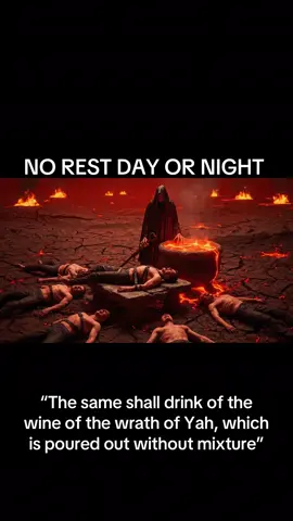 “The same shall drink of the wine of the wrath of Yah, which is poured out without mixture into the cup of his indignation; and he shall be tormented with fire and brimstone in the presence of the holy angels, and in the presence of the Lamb: And the smoke of their torment ascendeth up for ever and ever: and they have no rest day nor night…” Revelation 14:10–11                                #f#fypf#fypシf#fypシ゚viralf#fypageH#HellIsReal#prophecy#horrorstories#ForeverAndEver