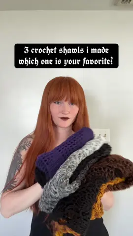 all available on my website to purchase currently 👉 Patterns in order are: cloud of bats by ComeWhatMayCrochet4U on etsy Lost souls shawl - free tutorial on YT Virus shawl - free tutorial on YT  All yarn is sultan shadow from @hobbii_yarn #crochet #goth #halloween 
