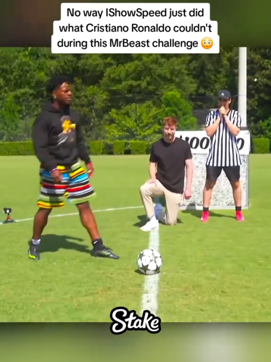No way IShowSpeed just did what Cristiano Ronaldo couldn't during this MrBeast challenge 😳 #ishowspeed #fyp 