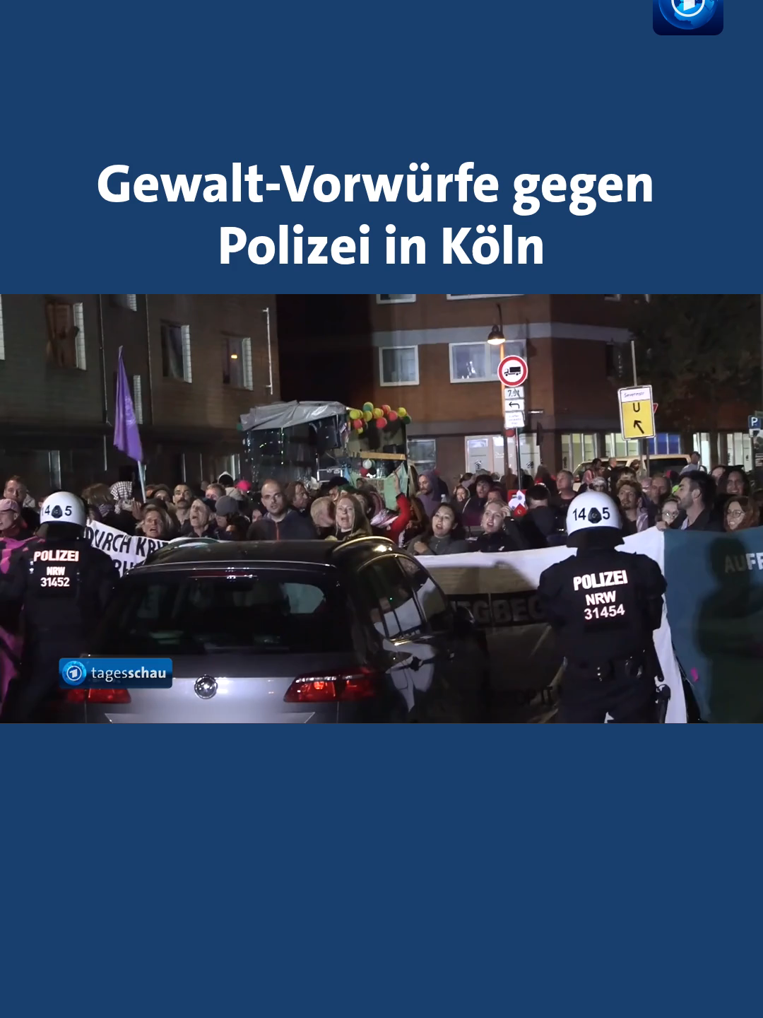 Nach einer Antikriegsdemo in Köln werfen Demonstrant:innen der Polizei massive Gewalt vor. #demo #köln #polizei #tagesschau #nachrichten