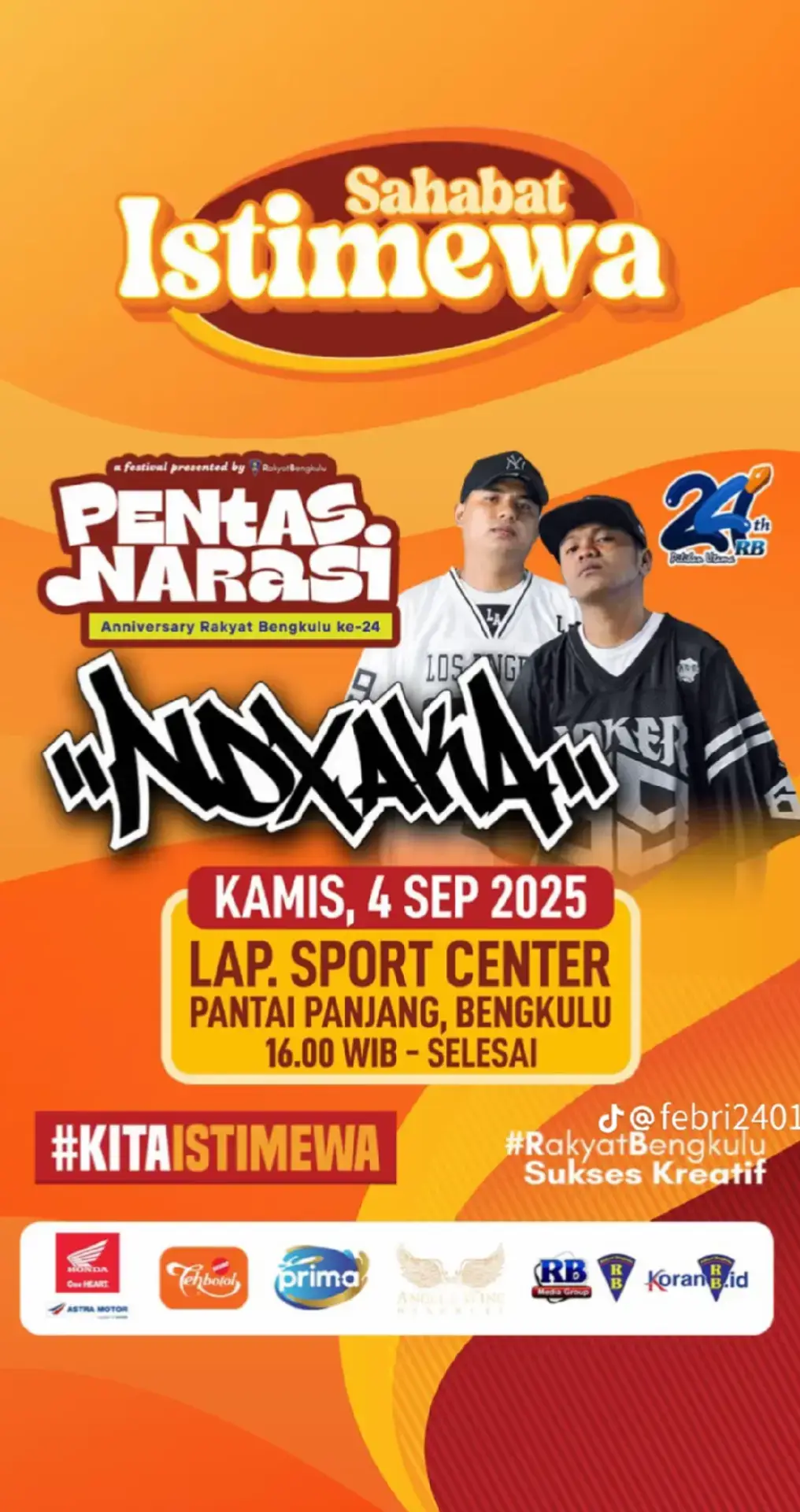 Saksikan Dan Ramaikan Konser NDX Aka Di Bengkulu, Tetap Sportif Dan Damai. #bengkulupride #bengkuluinfo #iqmalhakiki #bengkulu 