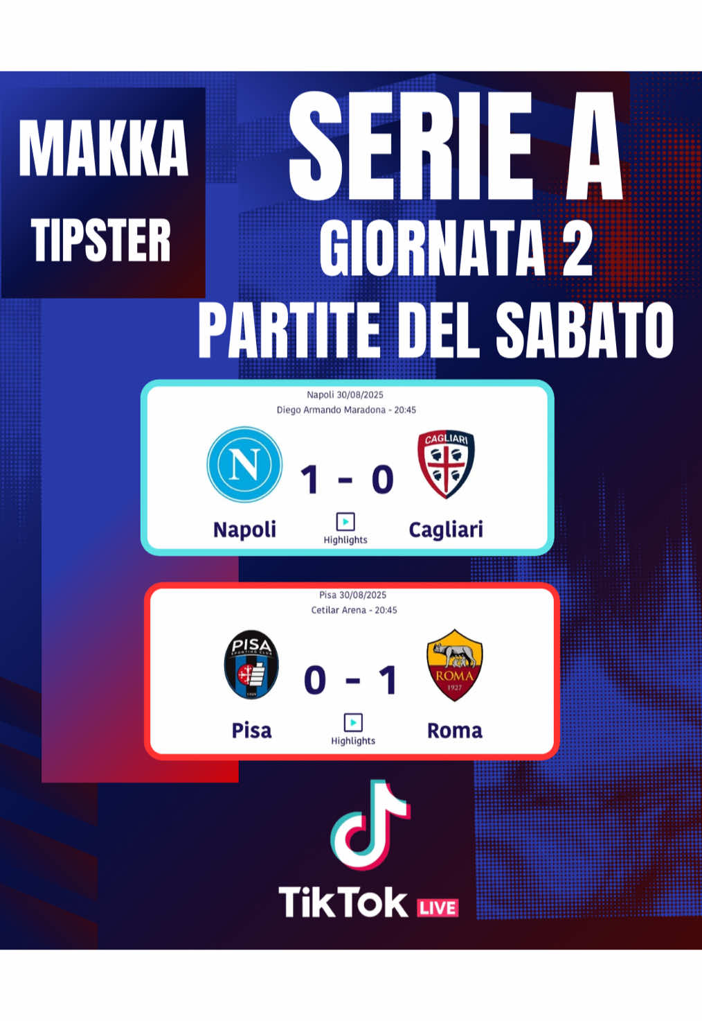 Serie A seconda Giornata #serieaenilive #sscnapoli #asroma #calcioitalia #linkinbio 