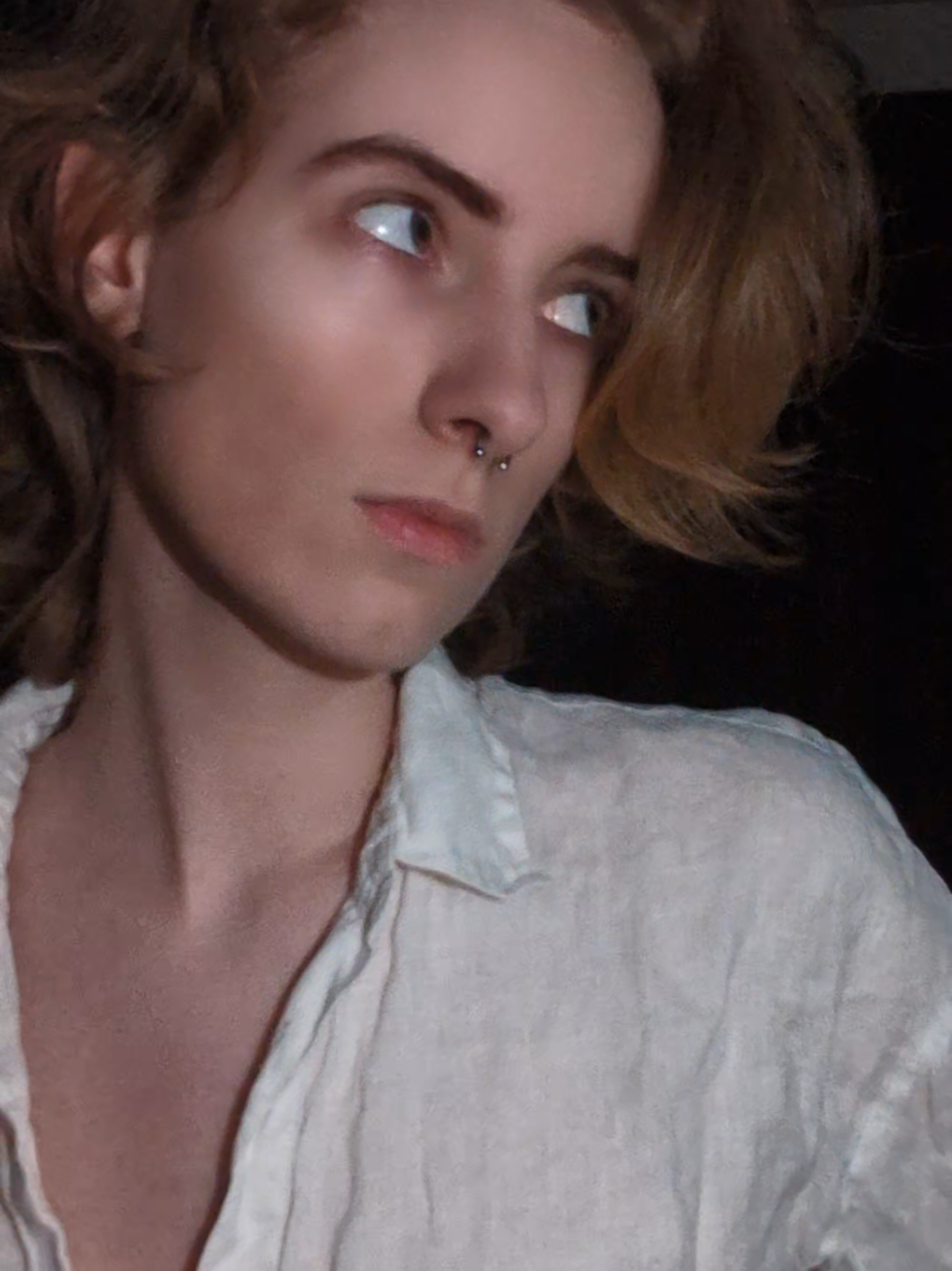 Doing my best to look like an Angel.  kinda? Or maybe like a Vampire? Maybe like both  #makeup #pretty #angel #genderfluid #masc