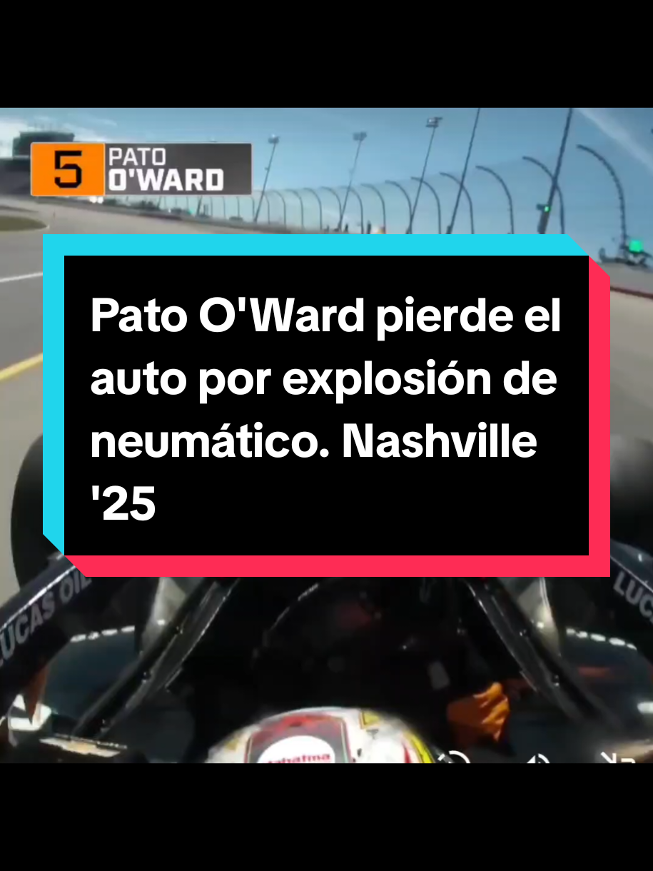 #PatoOward sufre un choque en la última carrera de la temporada tras explosión de su neumático. #Indycar #AlexPalou #Nashville GP #viral 