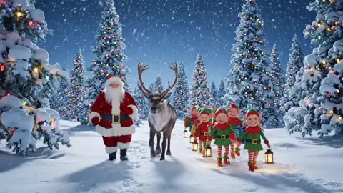 santa with rudolph and his little helpers walking to their workshop to make orders for the children for christmas eve 🥰🥰 #fyp #santa #elves #rudolph #fatherchristmas 