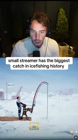 small streamer has the biggest catch in icefishing history 😳 #smallstreamer #kickstreaming #bigfish #icefishing 