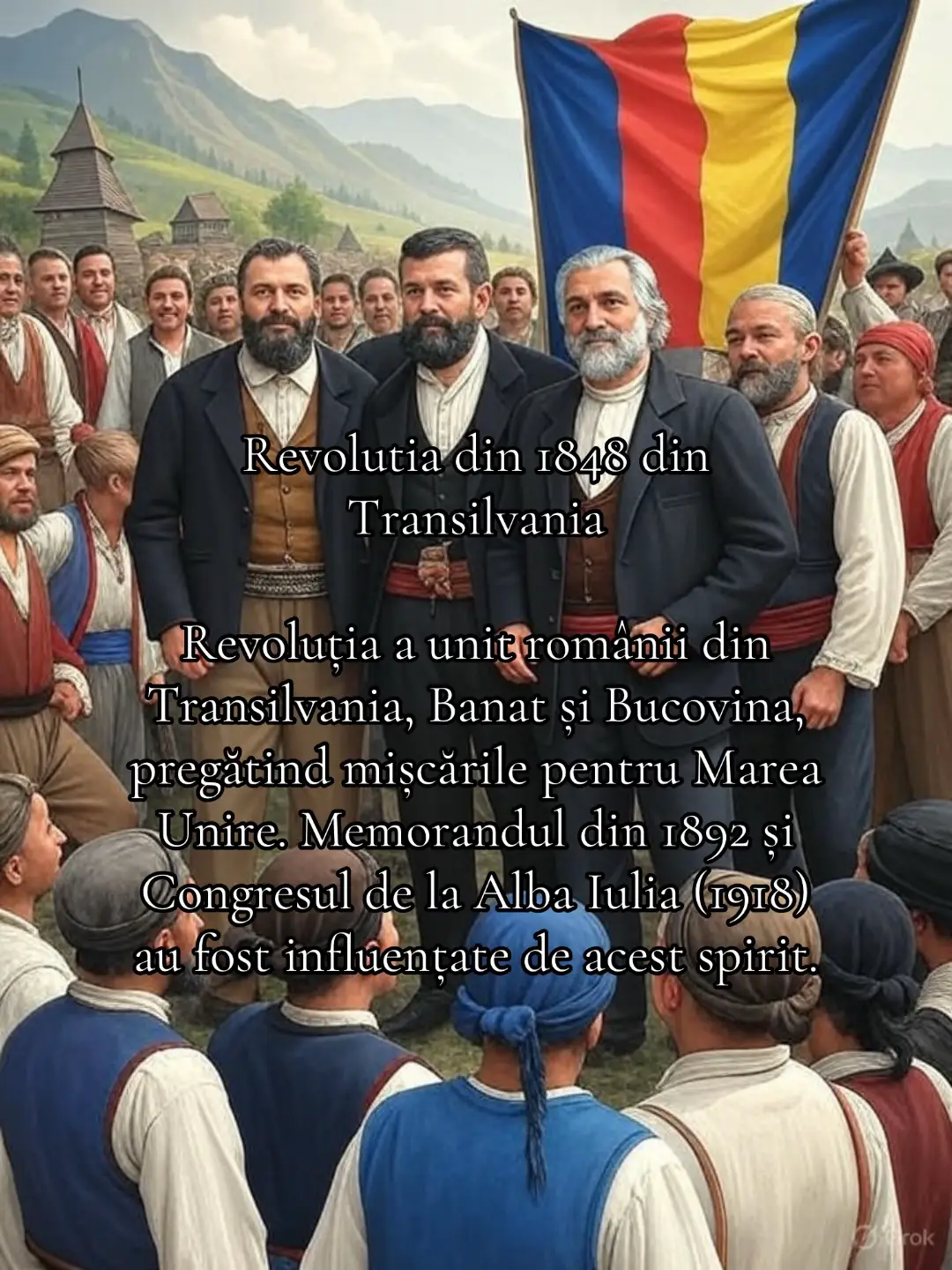 Pe 3/5 mai 1848 are loc Marea Adunare Naţională de la Blaj organizată de Simion Bărnuţiu, George Bariţiu, Avram Iancu, Andrei Şaguna. Este elaborat programul „Petiţia Naţională”, cu următoarele prevederi: independenţa naţiunii române, respectarea drepturilor sale politice, autonomia celor două biserici româneşti, administraţie şi învăţământ în limba română, desfiinţarea iobăgiei fără nicio despăgubire. În luna mai 1848, revoluţionarii din Moldova, retraşi în Transilvania, elaborează programul „Principiile noastre pentru reformarea patriei”, care prevedea: desfiinţarea clăcăşiei fără despăgubire, egalitatea în faţa legii, desfiinţarea privilegiilor, unirea Moldovei şi Valahiei într-un stat independent românesc. Dieta Transilvaniei votează anexarea Transilvaniei la Ungaria, ceea ce provoacă un conflict armat dintre revoluţia română şi cea maghiară. Avram Iancu organizează 15 legiuni româneşti care rezistă în munţii Apuseni generalului Bem. În iulie 1849, prin intermediul lui N. Bălcescu, se încearcă o reconciliere între români şi maghiari. La 1 august 1849, la Şiria, maghiarii capitulează în faţa armatelor ruse şi austriece.    Adunarea de la Blaj (3/15 mai 1848): Considerată punctul culminant, această adunare a reunit peste 40.000 de români pe Câmpia Libertății din Blaj. Participanții, majoritatea țărani conduși de preoți (ex. Ioan Lemeni, episcop greco-catolic), au cerut abolirea iobăgiei, reprezentare proporțională în Dietă, recunoașterea națiunii române și menținerea autonomiei Transilvaniei. S-a arborat un steag tricolor (albastru-galben-roșu), simbol al unității românești, și s-a cântat „Deșteaptă-te, române!” (autor necunoscut la acea vreme). Bărnuțiu a susținut că „dreptul istoric” al maghiarilor nu justifică dominația asupra românilor.  Adunările ulterioare: La 10/22 mai și 15/27 mai, alte întâlniri au reiterat cererile, dar au fost respinse de Dieta de la Cluj, dominată de maghiari. La 3/15 iulie, o a treia adunare a cerut intervenția împăratului, iar la 30 august/septembrie 11, s-a decis organizarea de miliții armate.    Conflictul a escaladat în toamna lui 1848. Avram Iancu a organizat haiducii și țăranii din Munții Apuseni într-o forță de rezistență. Bătălii sângeroase au avut loc la Abrud (octombrie 1848), unde românii au respins atacurile maghiare, și la Șiria (aprilie 1849), unde s-au aliat cu trupele imperiale. Maghiarii, susținuți de armata revoluționară a lui Józef Bem, au cucerit temporar zone din Ardeal, dar au fost înfrânți în cele din urmă.  La 5/17 septembrie 1848, Dieta de la Cluj a abolit iobăgia sub presiunea revoluției, o reformă confirmată de împărat în 1853. Totuși, țăranii au primit compensații minime pentru munca prestată.        Încetarea unirii cu Ungaria: Revoluția maghiară a fost zdrobită în august 1849 de armata austriacă și a Rusiei țariste (Campania lui Paskevici), păstrând Transilvania sub control imperial până la dualismul austro-ungar din 1867.   Mii de români au murit în lupte, iar liderii au fost arestați sau exilați. Martirii năsăudeni (executați în 1764 pentru opoziție la înrolarea grănicerească) au fost reamintiți ca simboluri ale rezistenței.    Revoluția a unit românii din Transilvania, Banat și Bucovina, pregătind mișcările pentru Marea Unire. Memorandul din 1892 și Congresul de la Alba Iulia (1918) au fost influențate de acest spirit.