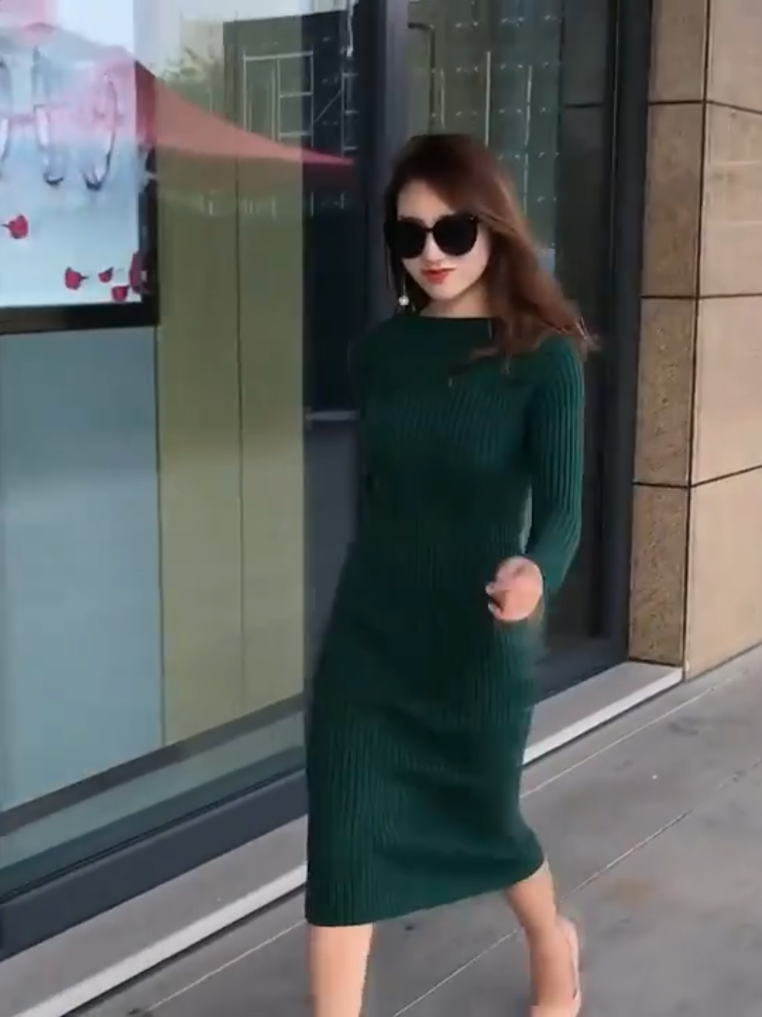 Vestidos de malha midi envolventes para mulheres, outono/inverno, vestido longo de malha feminino, verde, manga comprida, justo, preto 😍💯❤️ #modafememina #modaentiktok #aliexpress