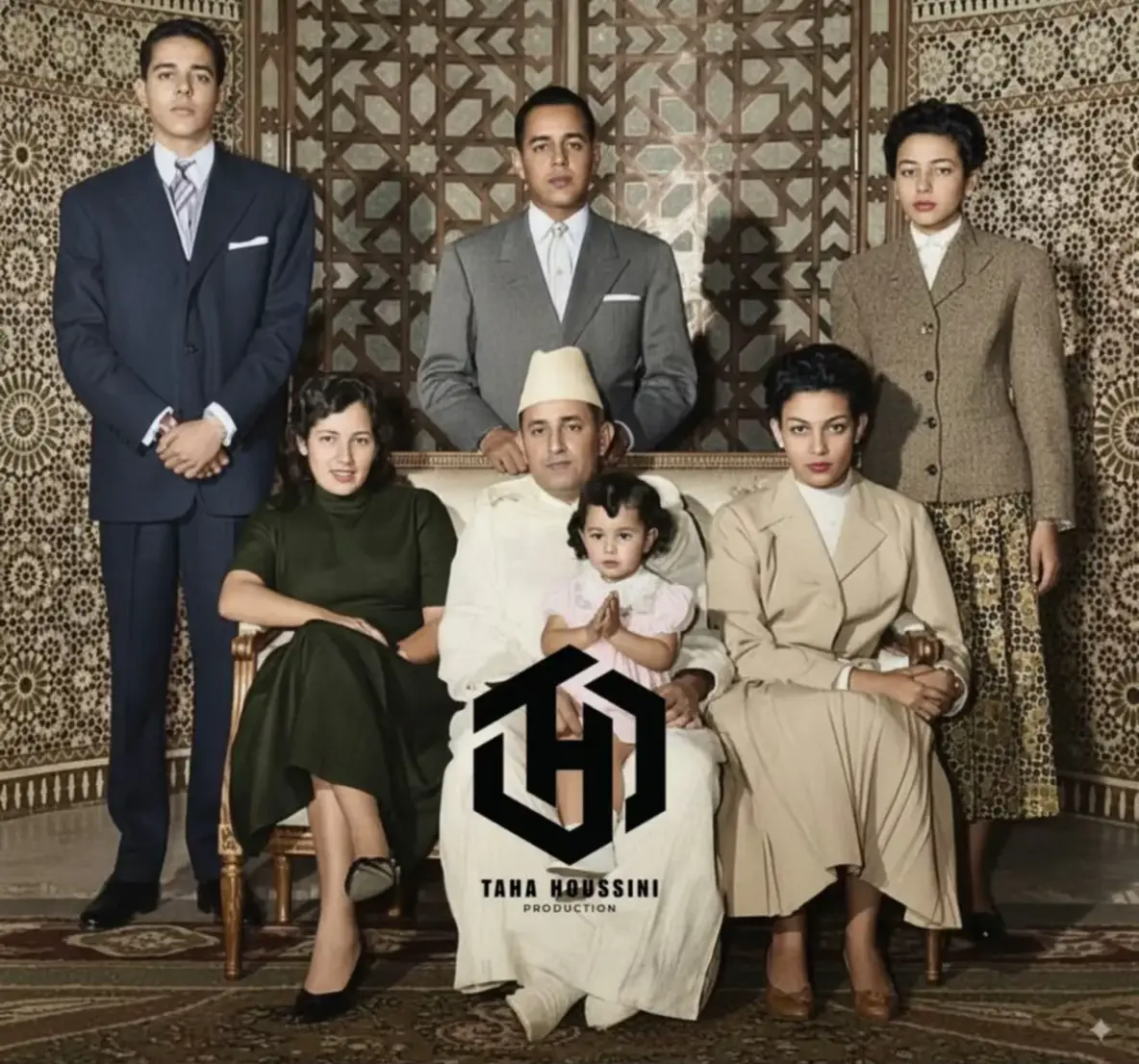 Avec une touche d'intelligence artificielle, j'ai essayé de redonner vie et couleurs à quelques photos rares de Sa Majesté Le Roi 👑 Mohammed V Tayibullah Tharah, et des membres de l'honorable famille haute. Cette initiative ne se limite pas à colorier des images, mais une simple tentative de raviver l'éclat de l'histoire et de raviver la mémoire nationale dans nos cœurs.