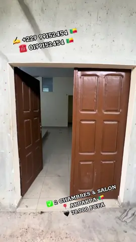 ✅ 2 CHAMBRES & SALON 📍 AKPAKPA 🇧🇯 🖤 78.000 FCFA  👉 Au rez 👉 2 douches disponible 👉 Bien vaste 👉 Salle à manger disponible  👉 Salon bien vaste 👉 Les véhicules gare au dehors  #benintiktok🇧🇯 #fyp #cotonou229🇧🇯 #akpakpa🇧🇯 #chambre 