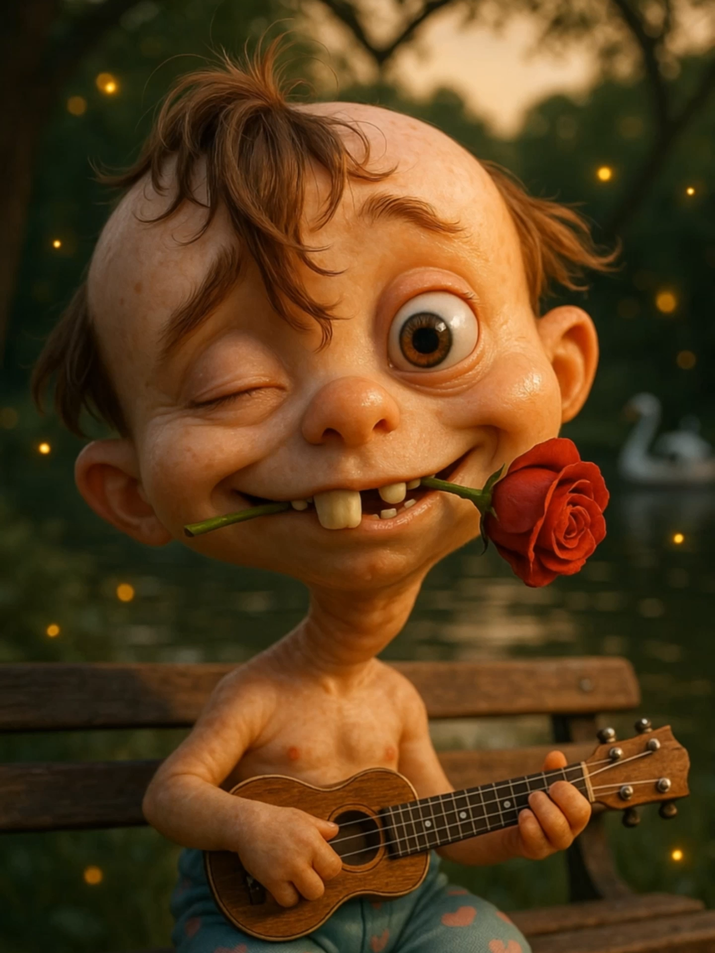 Romance’s Chosen One 🌹🎸 #romanticvibes #funnyromance #funnyfaces #iloveyou #memevibes #funnyguitar #creepycute #aivideo #foryou