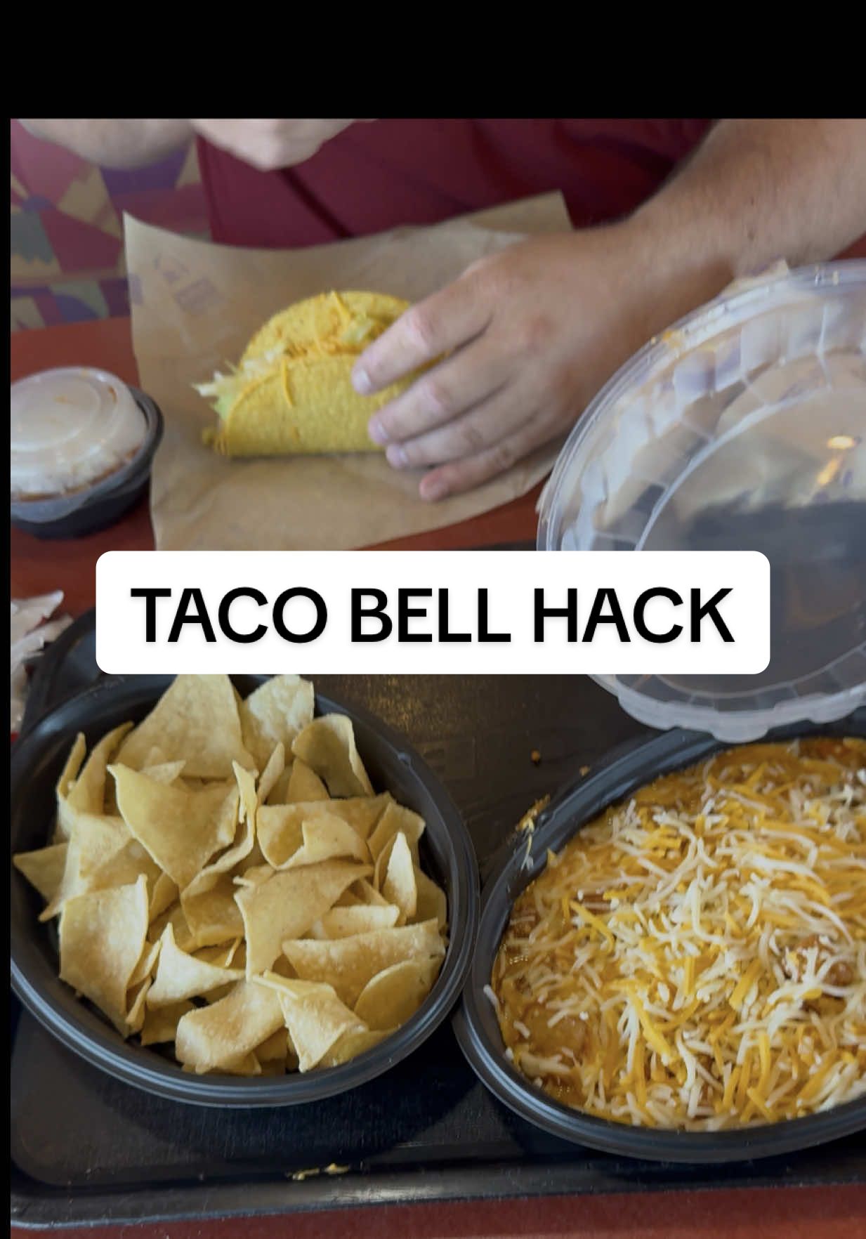 Saw someone do this the other day and had to try it. No more soggy chips!! It did not disappoint. #tacobell 