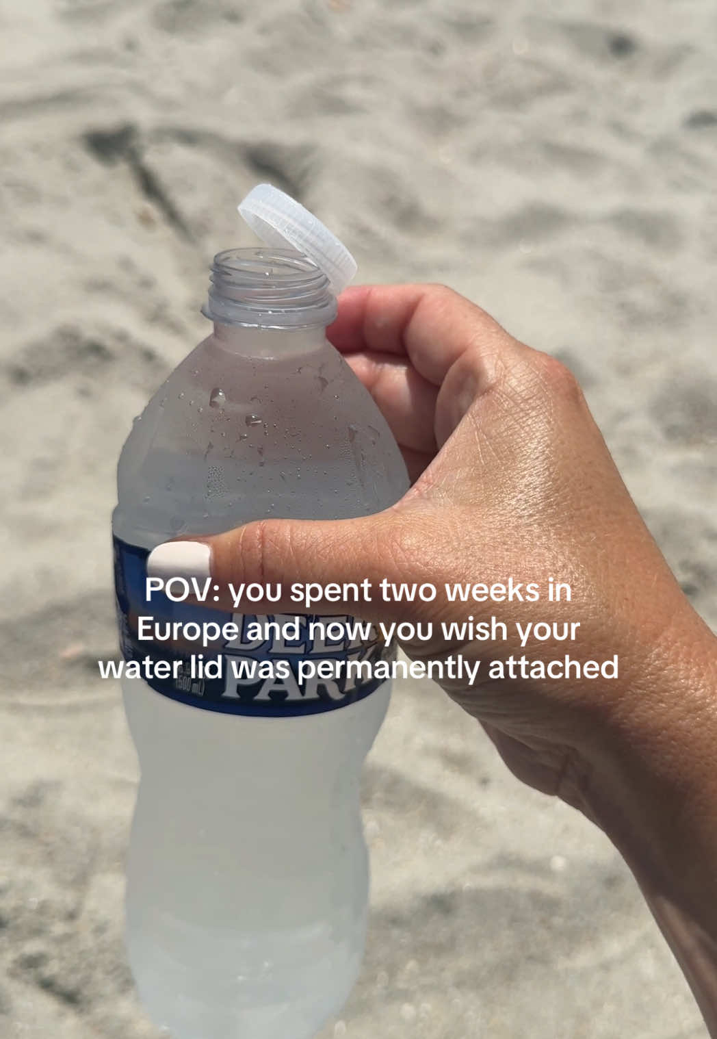 Genius, why doesn’t the US have this feature?!? #europetravel #waterbottles #traveltok #waterbottlehack #travelhumor #vacationvibes