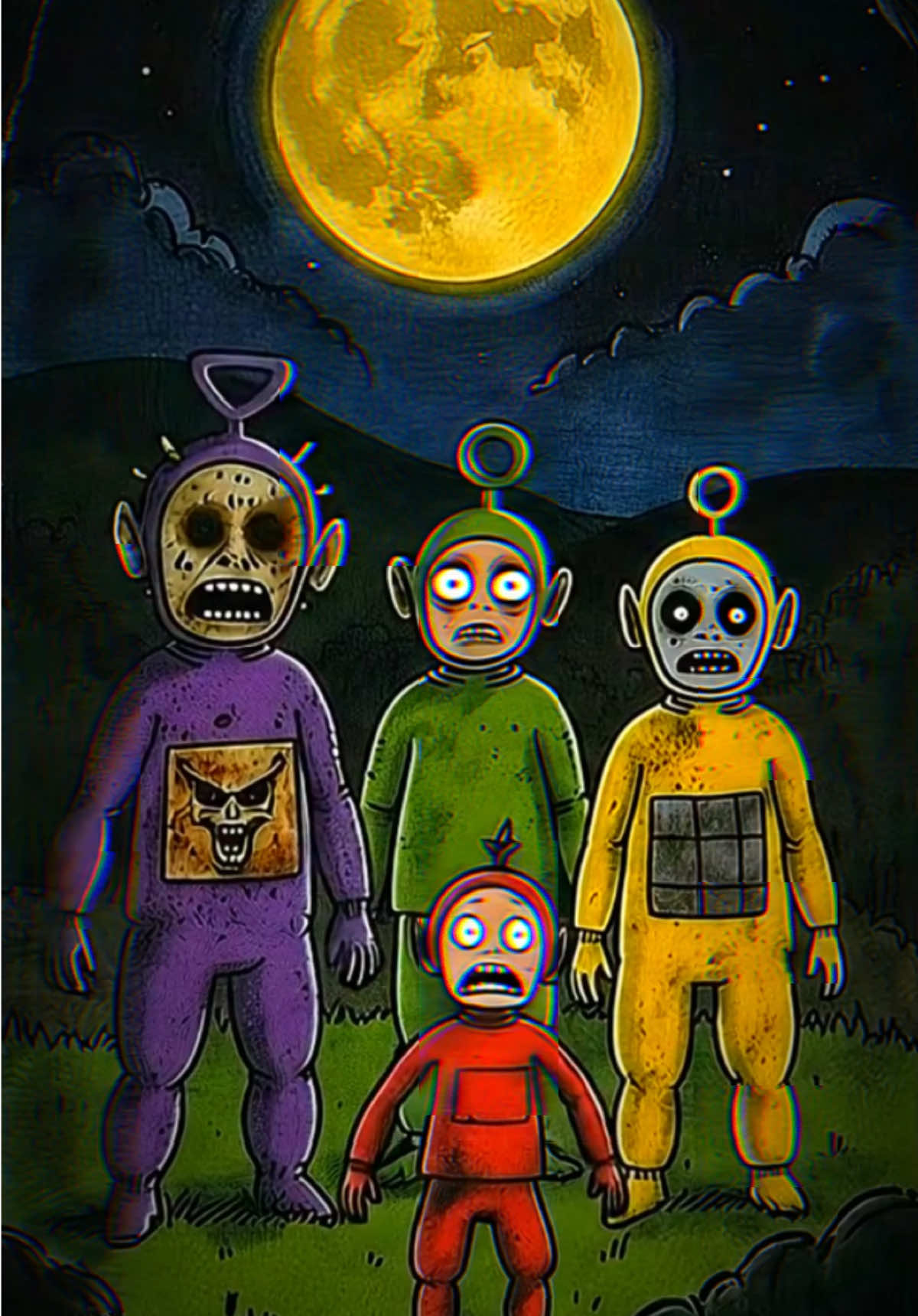 TELETUBBIES — Cuatro Sombras Aún Caminan en La Noche 🌒 #teletubbies #DidYouKnow #animation #story #scary 