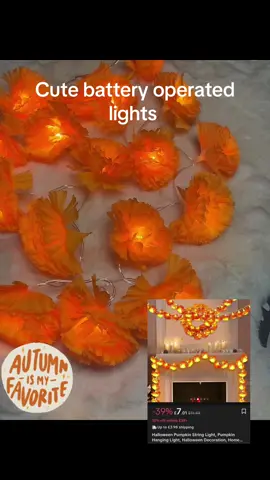 ✨🎃 Bring a warm autumn glow to your home with these Pumpkin String Lights! 🎃✨ Perfect for Halloween, cozy autumn nights, or year-round witchy vibes, these enchanting garlands create a magical ambiance on mantels, doorways, or party setups. The soft orange and yellow lights mimic flickering pumpkins, adding charm and seasonal spirit to any space #tiktokmademebuyit #backToit #dealdrops #halloweendecor 