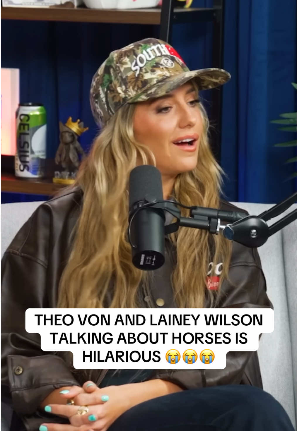 Theo Von and Lainey talking about horses and theo making that sound 😭😭😭 #laineywilson #theovon #laineywilsonmusic #fyp 