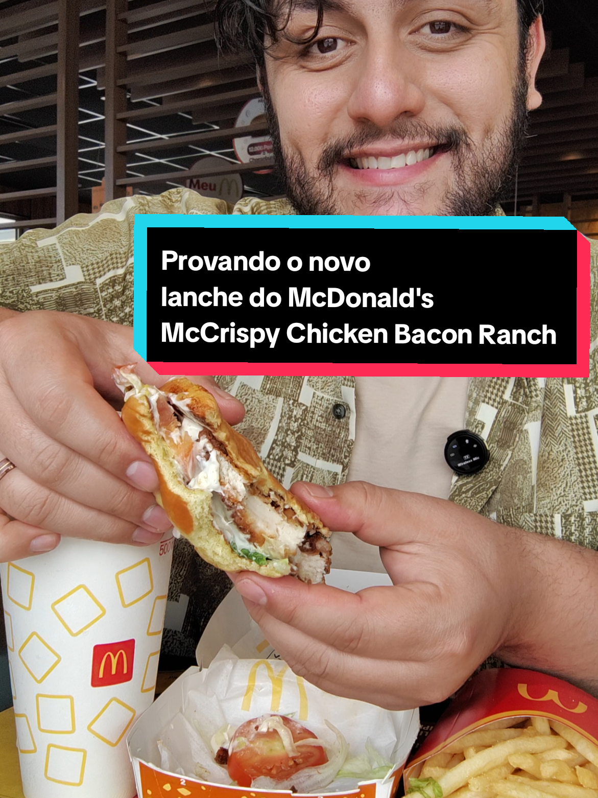 Provei o novo lanche do McDonald's! McCrispy Chicken Bacon Ranch #mcdonalds #lanche #hamburger #mcchicken #provando 