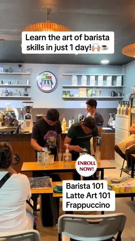 Learn the art of barista skills in just 1 day! 🙌🏽☕️💚 #coffeetraining #baristatraining #teamarttarlac #teamartgapan #teamartcabanatuan #kapemartphpampanga #kapemartphmanila 