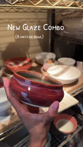 Outside: 2x chun plum, 2x smoky merlot, brush of honey flux on top Inside: 2x chun plum, 2x smoky merlot, 1x seaweed #ceramics #pottery #matcha #matchabowl #glazecombinations 