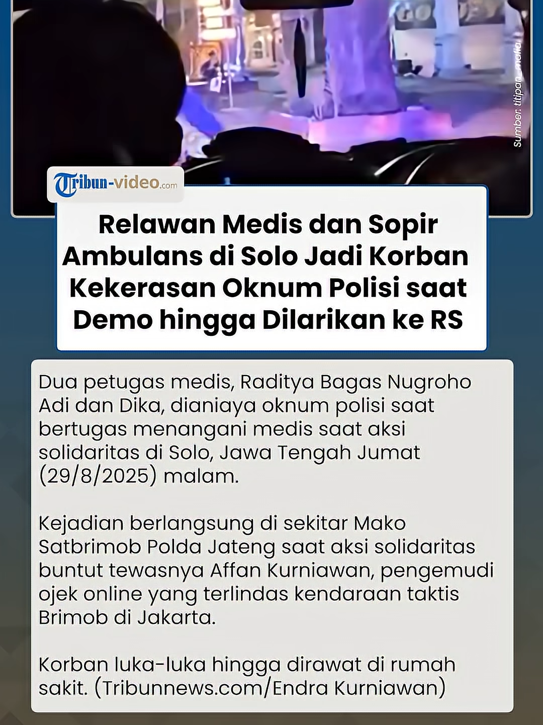Viral! Video Petugas Medis di Solo Dianiaya Sejumlah Oknum Polisi Saat Evakuasi Korban Aksi #medis #solo #beritaterkini #tiktokberita #dianiaya