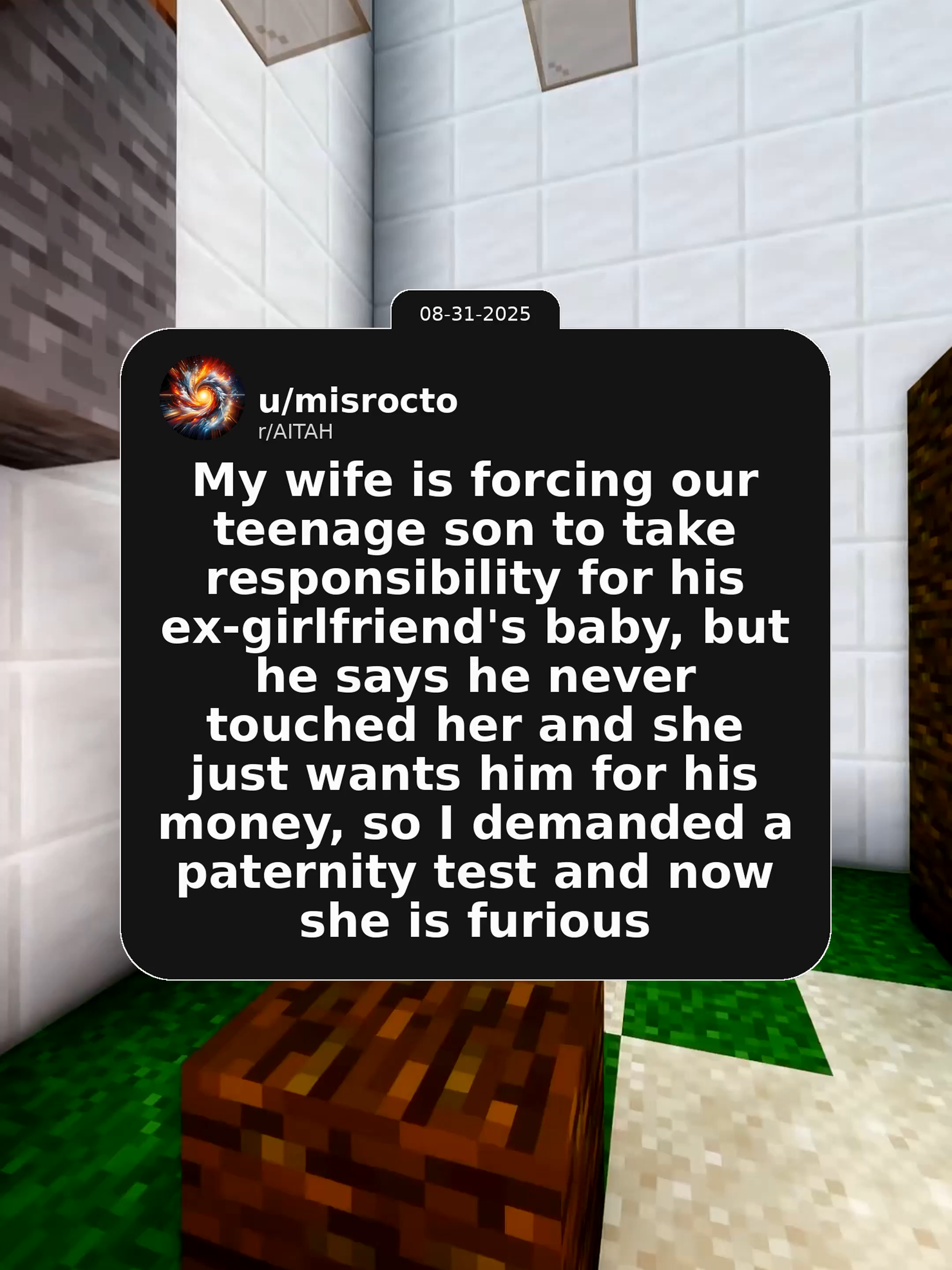 Redditor: u/misrocto ---------------------------- Subreddit: r/AITAH ---------------------------- Original Title: AITAH for not siding with my wife over our son's ex girlfriend's pregnancy ---------------------------- Video Title: My wife is forcing our teenage son to take responsibility for his ex-girlfriend's baby, but he says he never touched her and she just wants him for his money, so I demanded a paternity test and now she is furious ---------------------------- Posted on: August 31, 2025 ---------------------------- #reddit  #redditstories  #redditreadings  #engagingstories