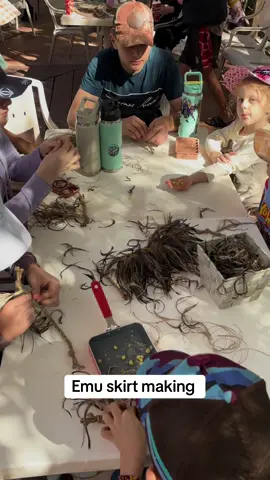 Emu skirt making at the Dreamtime cultural centre #waramaculture #fyp #emuskirt#rockhampton 