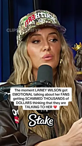 The moment LAINEY WILSON got EMOTIONAL talking about her FANS getting SCAMMED THOUSANDS of DOLLARS thinking that they are TALKING TO HER #laineywilson #theovon #countrymusic #viral #fyp