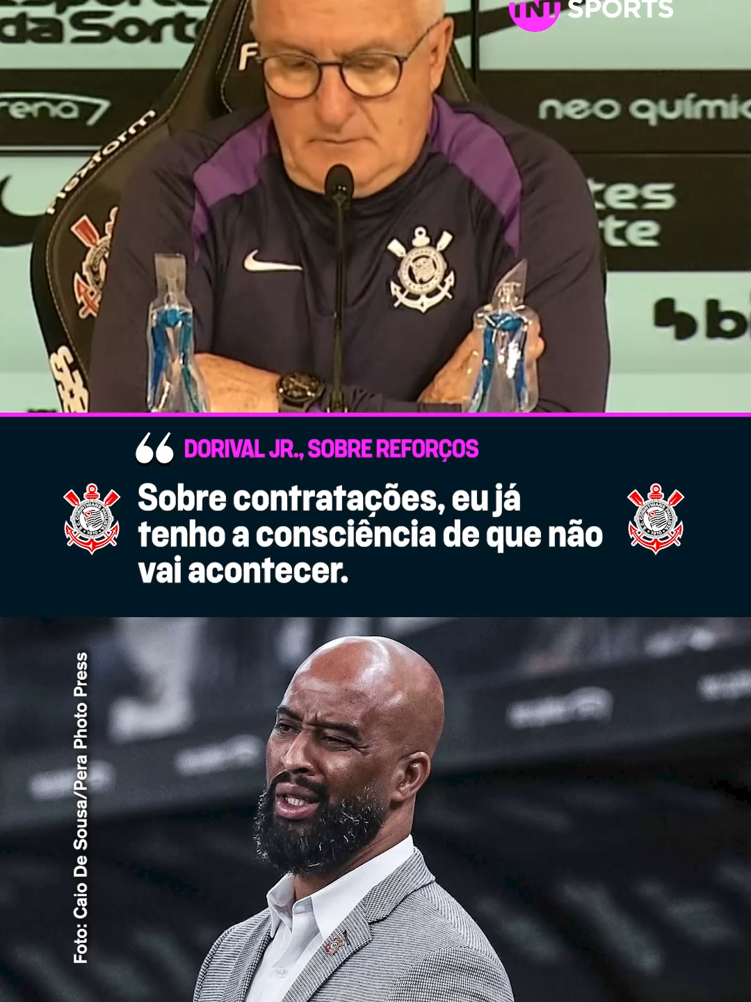 SEM REFORÇOS PRO CORINTHIANS! ✖️ Dorival Jr. revelou já saber que vai ter que trabalhar com o que tem. O Timão enfrenta um transferban da FIFA pela dívida pelo Félix Torres, com o Santos Laguna. #FutebolBrasileiro #BrasileirãoBetano #corinthians #palmeiras #tiktokesportes