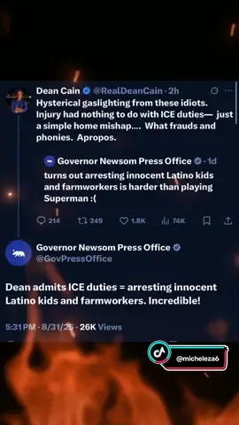 I love Newsom’s press office!! Always 🔥…every day!! Dean Cain basically admits what 🧊 is doing in America. #ca #ice #fyp #foryou #viral  