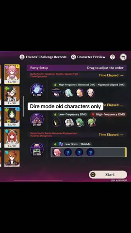 Dire Mode teams before 4.0 powercreep #GenshinImpact 