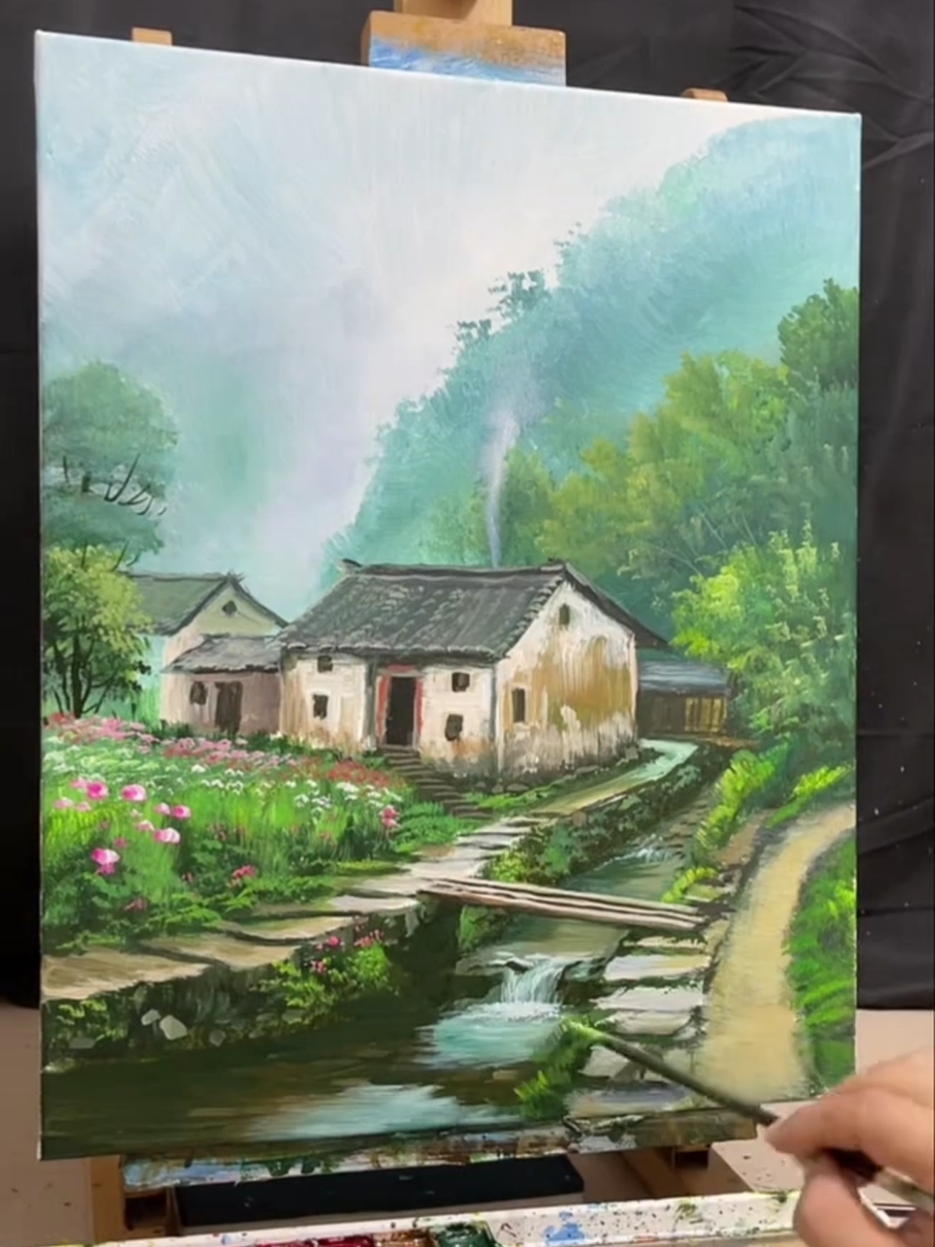 How to draw beautiful scenery with acrylic#drawings #acrylicpaintings #sceneryvideos #scenery #acrylicnails #acrylicnailset #acrylicnail #acrylicpainting #acrylic #draw #sceneryvideos🏕️🌳☘️🍀