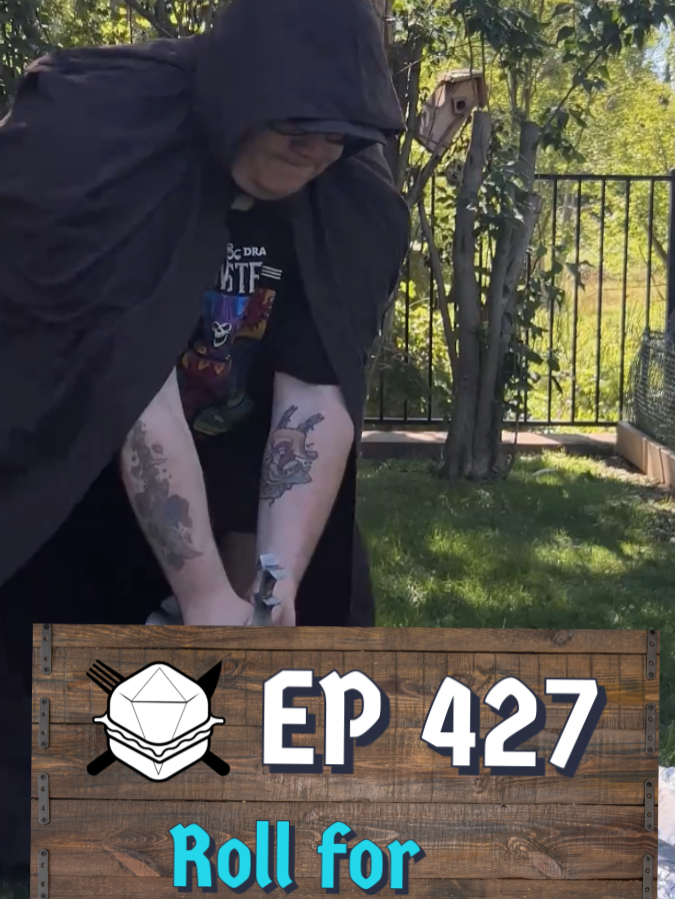 S9 - E427 - 9/1/25 - Slice and Dice! Thanks to @medievalcollectibles for the assist! Check them out! . . . #rollforsandwich #food #rfscookbook #dungeonsanddragons #sword
