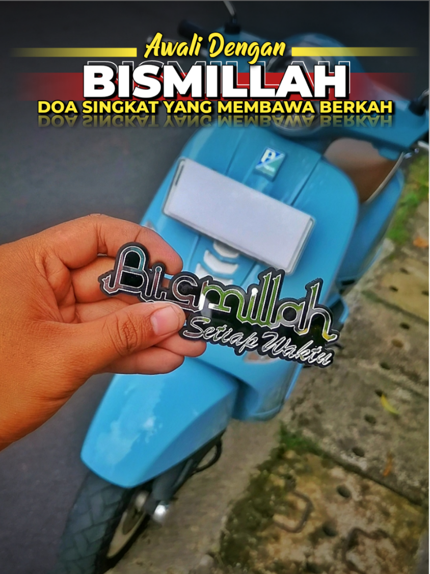 Membalas @womanpisces25 Awali dengan Bismillah, semoga setiap langkah penuh berkah, setiap usaha dimudahkan, dan setiap harapan terwujud indah. #emblembismillah #emblembismillahtimbul #emblemakrilik #emblemmotor 