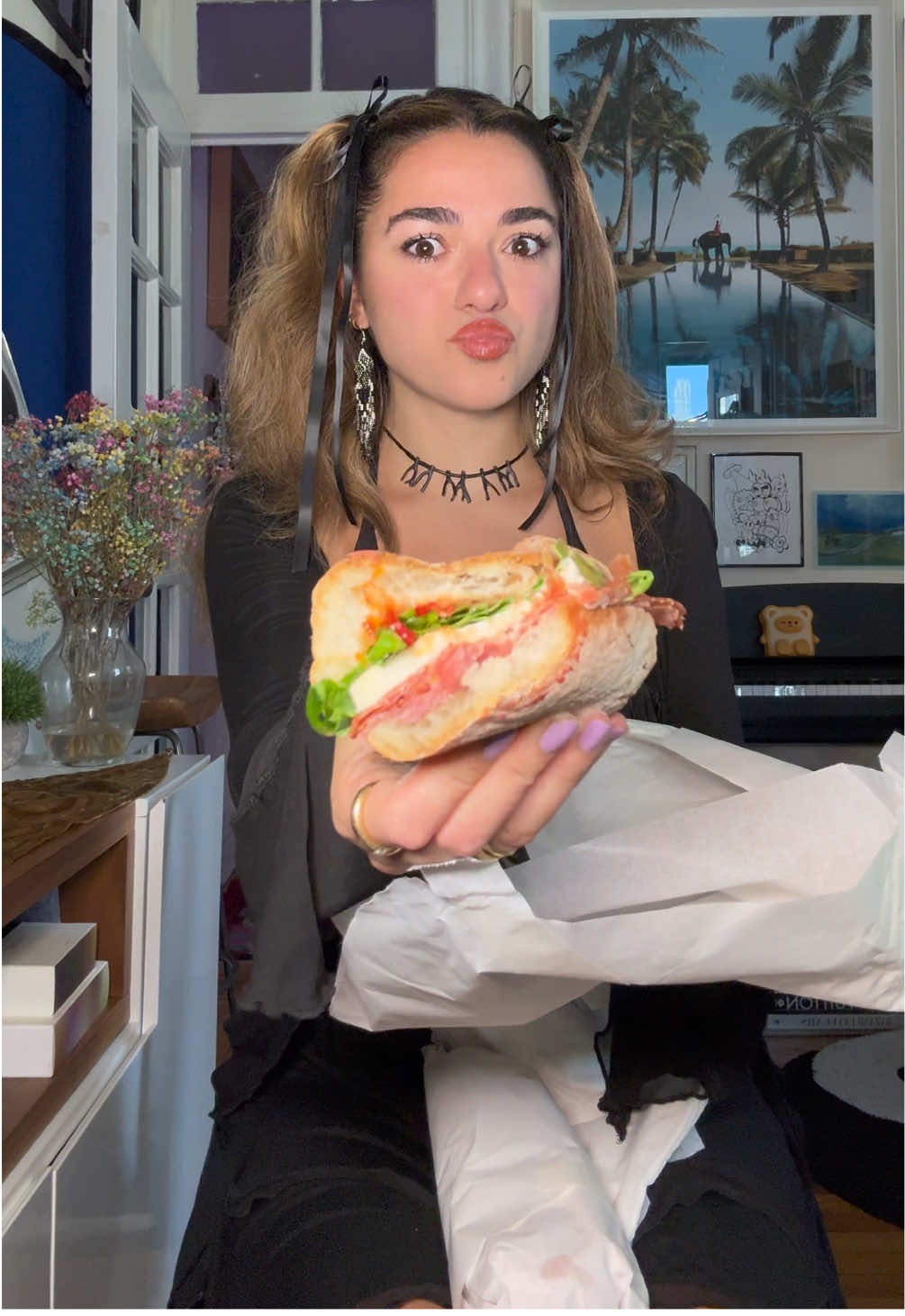 Full fringe 🥪 Day 363 of posting my outfit every day for 365 days (only my IG subs get Day 366 🔐)