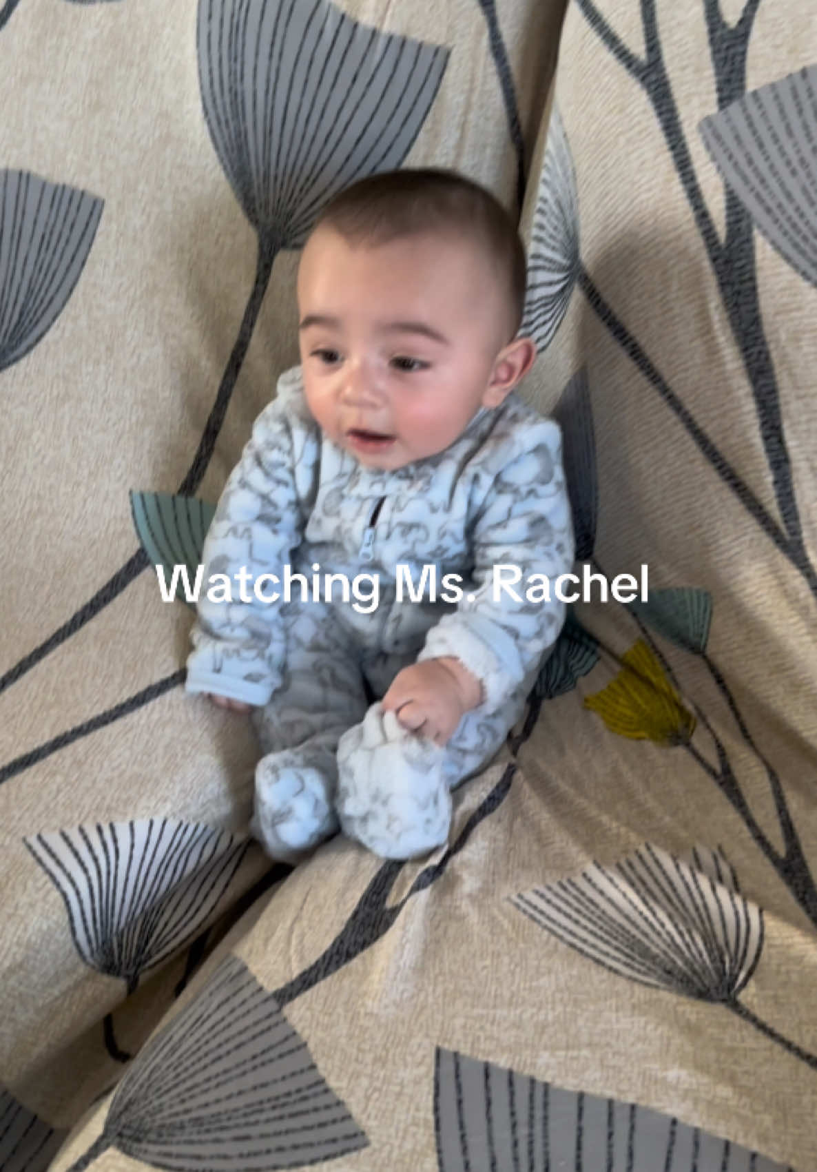 My 6 months old grandson seems to understand watching ms rachel #msrachel #grandson #babyboy 