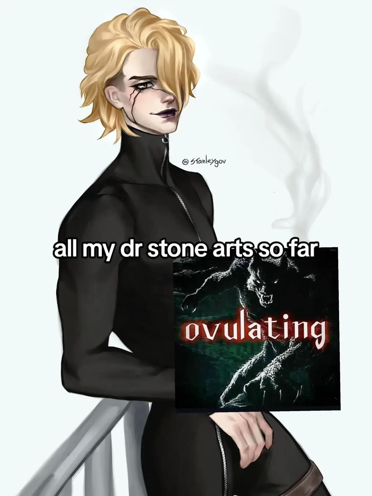 it was supposed to post it separately but i got lazy lol stanley's birthday tomorrow that means a new art of him stay tuned #drstone #fanart #senku #stanleysnyder #xeno 