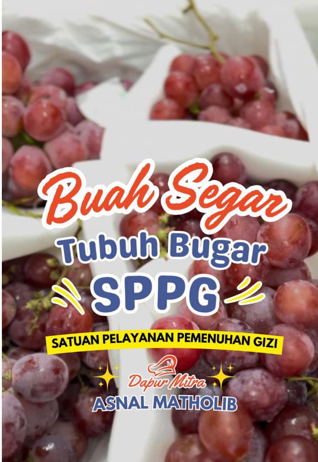 KENAPA HARUS BUAH? Bayangkan manisnya anggur yang menyegarkan, legitnya kelengkeng yang lembut, hingga segarnya nanas yang penuh rasa. Semua hadir bukan hanya untuk memanjakan lidah, tapi juga memberi tubuh vitamin, serat, dan energi alami. Pemerintah melalui program MBG, mengharapkan setiap penerima manfaat mendapatkan buah-buahan segar sebagai bagian dari upaya menjaga gizi seimbang. Karena kami percaya, setiap gigitan buah adalah langkah kecil menuju tubuh yang lebih kuat dan kehidupan yang lebih sehat @badangizinasional.ri  #MakanBergiziGratis #MBG #GenerasiSehat #MitraDapurAsnalMatholib