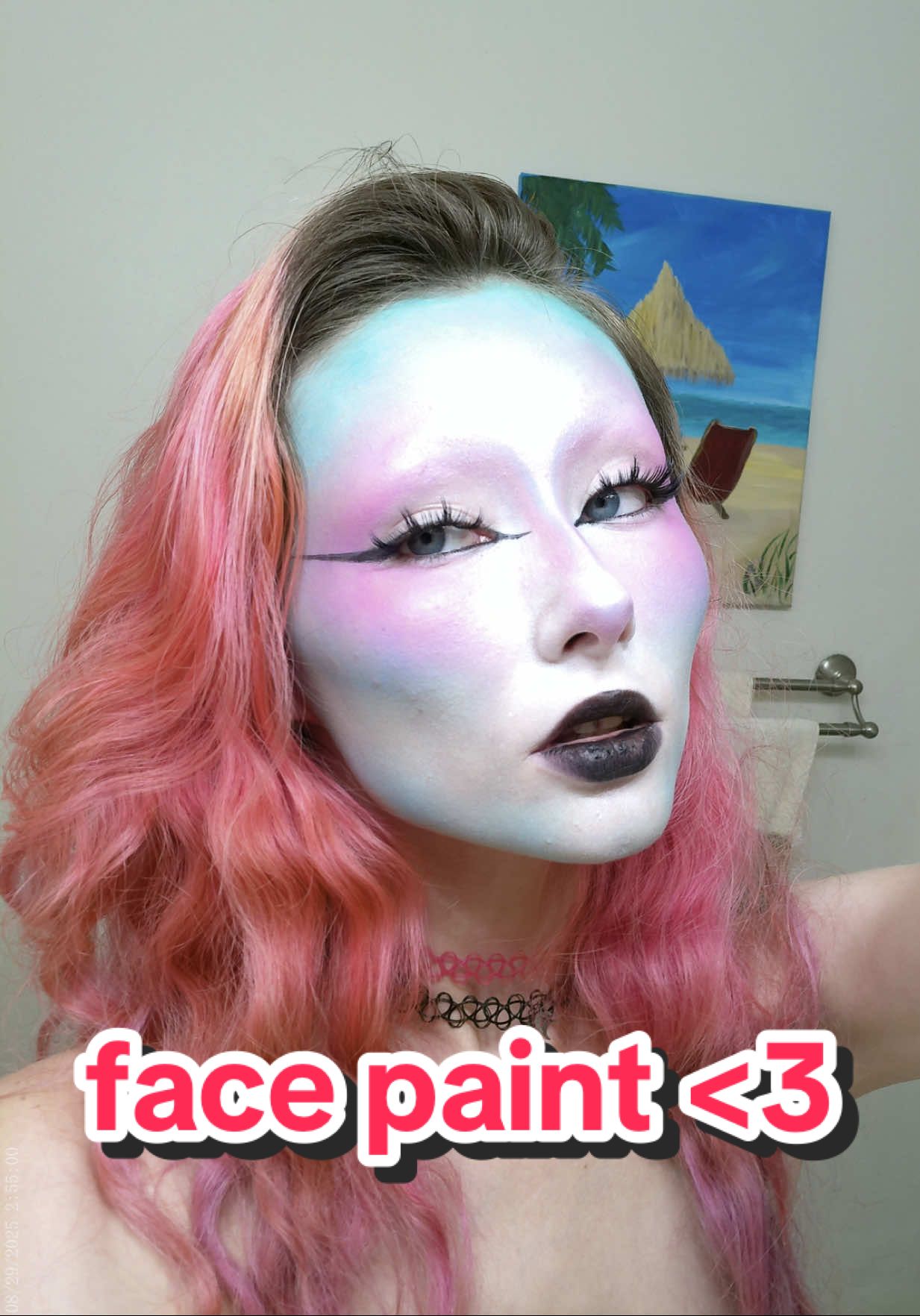 MAKE ME THE FACE OF HALLOWEEN!!🥹                 link in bio💖                                                         #goth #alt #halloweenmakeup #facepaint #makeupartist 