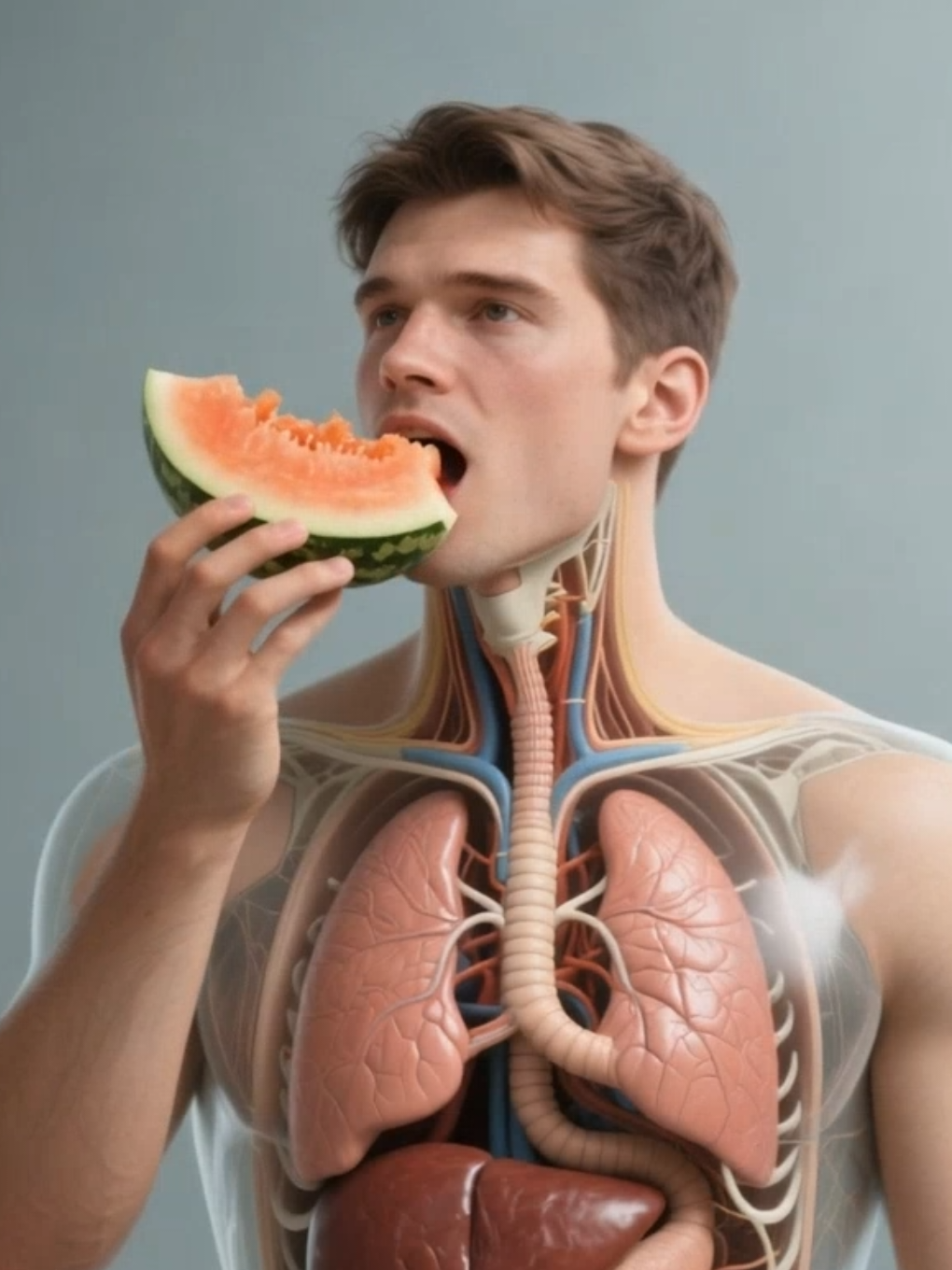 Watermelon effects 🍉😱😱😱 #3d #anatomy #viral #sideeffects #growmyaccount 